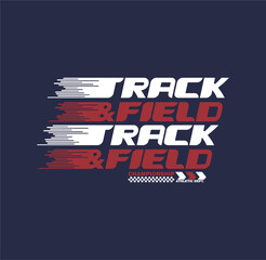 track and field graphic t-shirt design vector illustration