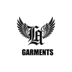 Winged LA Garments Logo – Urban Streetwear Brand Emblem Design