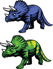 illustration of triceratops in detailed artwork