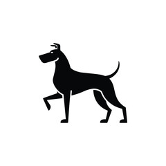 “Elegant Dog Silhouette – Standing Canine Vector Illustration”
