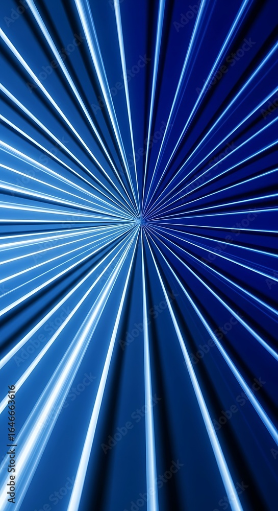 Poster radiant convergence of azure light streams creating a captivating visual spectacle