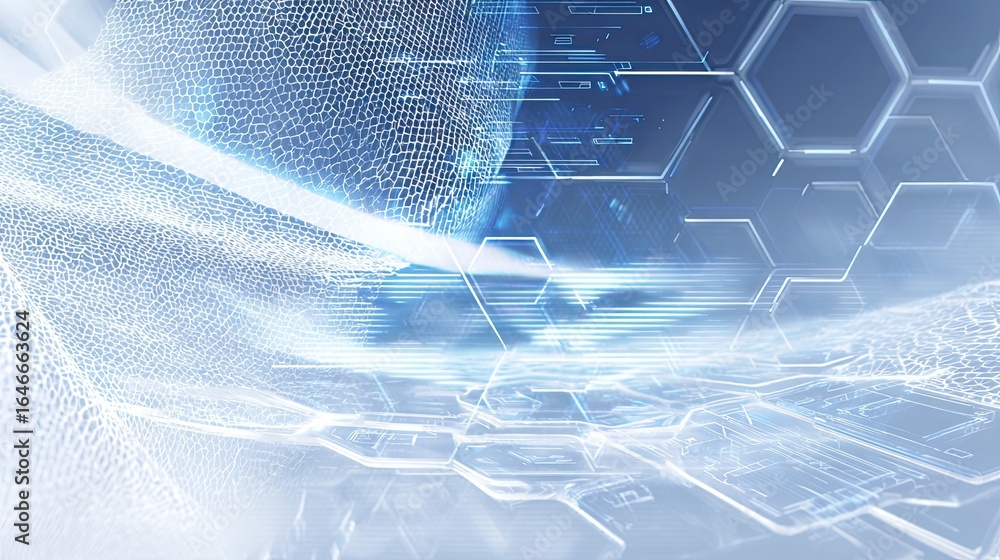 Aufkleber experience the future with this stunning abstract digital network visualization, showcasing intricat
