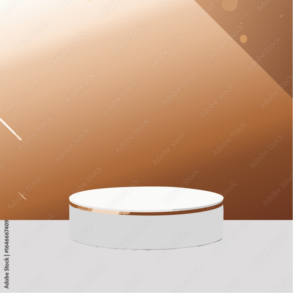 Aufkleber empty podium in elegant on white and brown gradient background, ideal mockup for product display pre