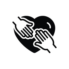 Black solid icon for charity