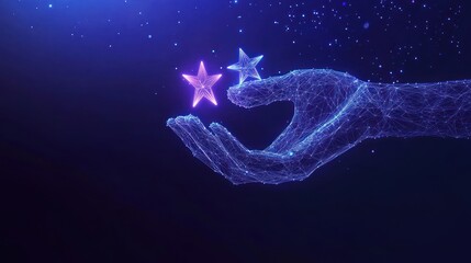Hand Holding Stars