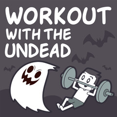 Workout with the undead a spooky fitness adventure featuring a ghost and a determined lifter