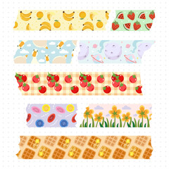 cute hand drawn doodle washi tape for decorative element