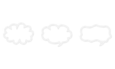 Hand-Drawn Glass Speech Bubble Set Cut Out on Transparent Background PNG
