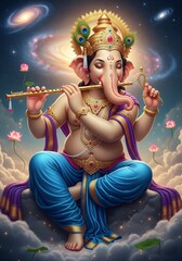 ganesha kridhna concept , ganesha in universe 