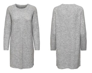 Stylish warm female sweater on white background.
womens winter dress and knitted dress