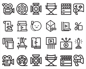 Video production related, pixel perfect, editable stroke, up scalable square line vector icon 