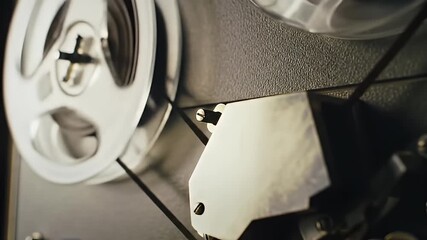 Close-up of a vintage audio tape machine - Powered by Adobe