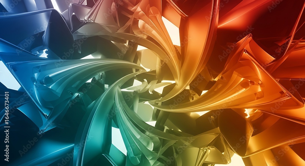 Fototapete dynamic abstract background with smooth gradient transitions and flowing shapes