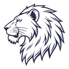 Obraz premium Lion head profile illustration isolated on white background