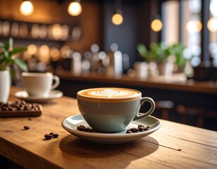 Obraz premium Latte in a cafe