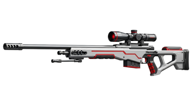 Futuristic sci-fi sniper gun
