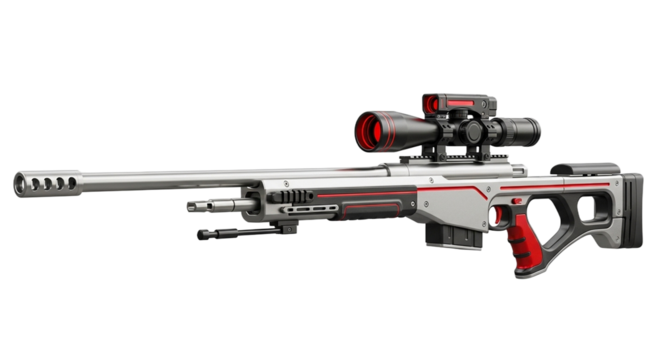 Futuristic sci-fi sniper gun