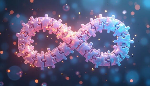 Infinity Symbol Made of Puzzle Pieces