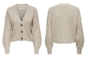 Fototapeta premium Stylish warm female sweater on white background. womens winter dress and knitted dress