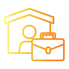 work from home Line Gradient Icon