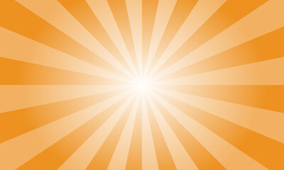 Fototapeta premium Carrot Orange Sunburst Background. Abstract Rays Texture Background. Sunburst Background with Yellow Rays. Vector Illustration.
