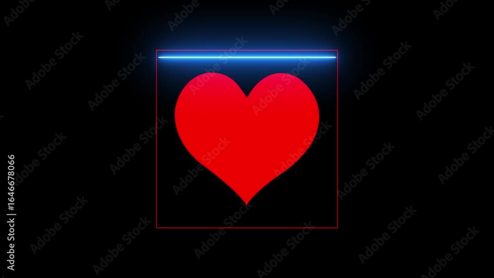 Poster scan qr code icon animation. scan qr code icon 4k video animation black background. heart, symbol, l