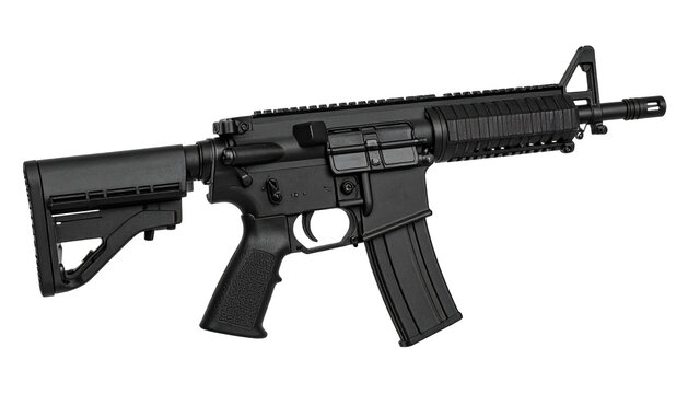 M416 assault rifle airsoft gun isolated on transparent background