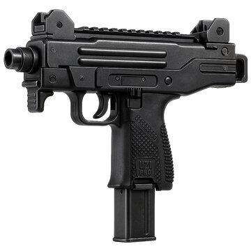Uzi pro submachine gun isolated on transparent background