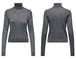 Stylish warm female sweater on white background.
womens winter dress and knitted dress
