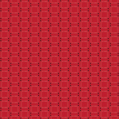Seamless Red Geometric Square Pattern with Black Dots