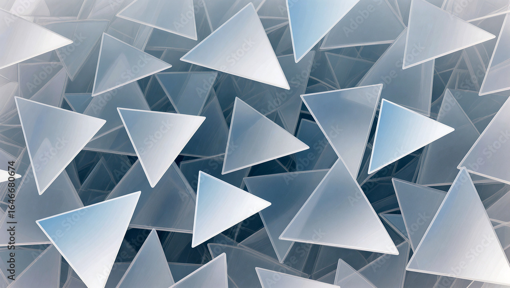 Poster intriguing arrangement of translucent triangles in a geometric design