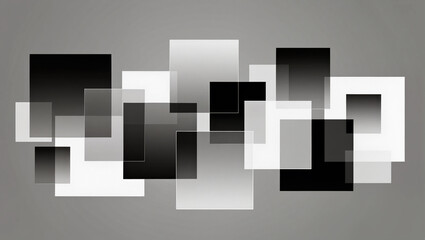 Modern abstract wall art featuring geometric black and white shapes