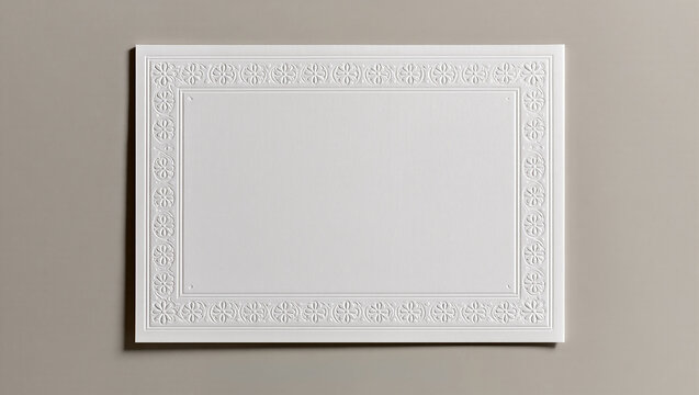 Elegant blank card with an intricate embossed border