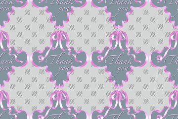 Thank You Seamless Pattern with Elegant Ribbon Frames