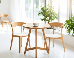 table and chairs in a restaurant