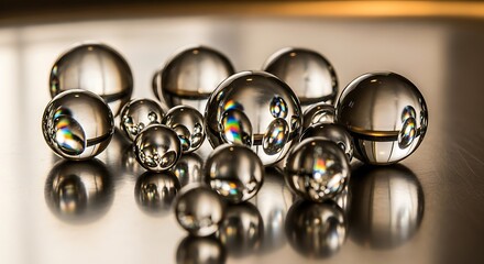 Chromatic Spheres: A captivating collection of reflective orbs create visual intrigue