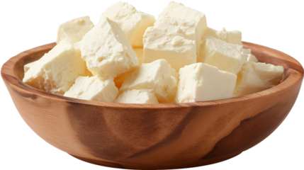 diced soft cheese ,isolated on a white or PNG background