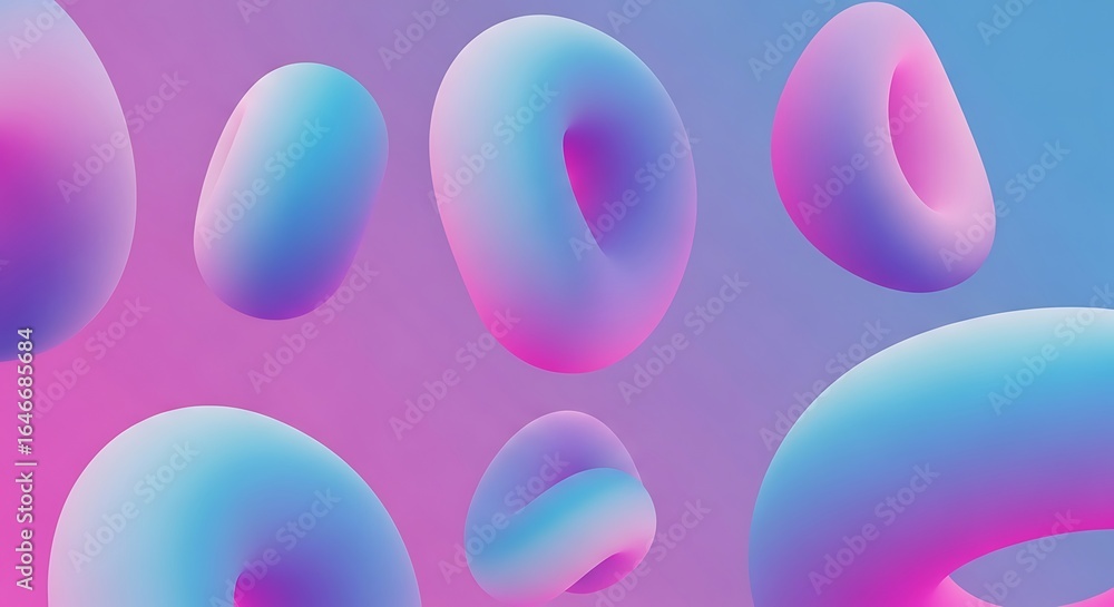 Fototapete gradient abstract shapes in fluid motion creating a vibrant and dynamic background