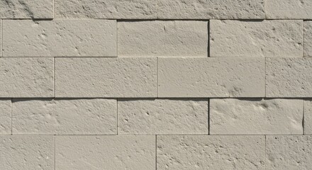 Beige Stone Brick Wall Texture Background Close-up View.