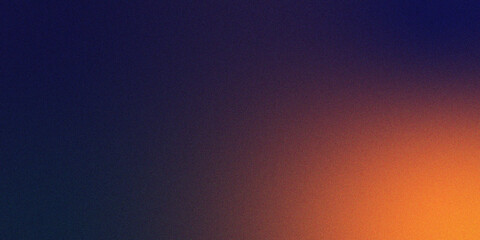 Blue gradient background with grainy glowing orange light on dark backdrop and noise texture effect...
