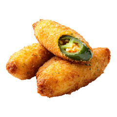 Fried jalapeno poppers isolated on transparent background