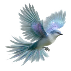 Obraz premium Hovering elemental bird isoleted on transparent background .