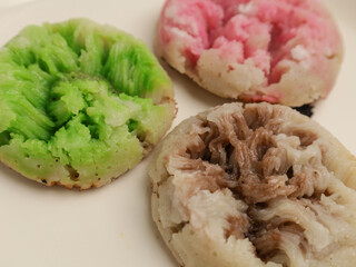 Carabikang is an Indonesia's traditional snack made from rice flour cooked with coconut milk