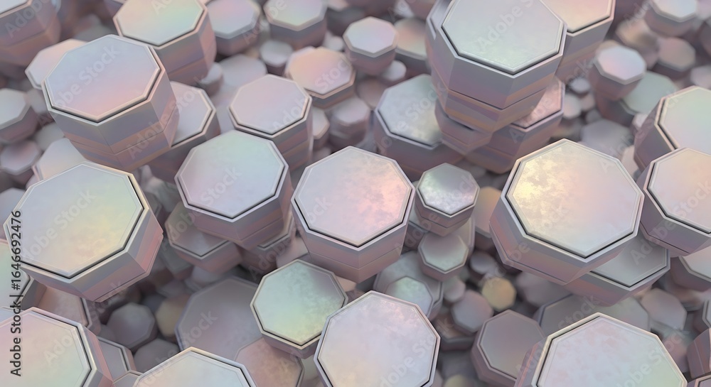 Aufkleber iridescent octagon abstract background for modern design and technology displays