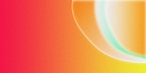 Orange, teal, yellow, and pink abstract grainy gradient background with noise texture effect for summer poster design in colorful vibrant tones