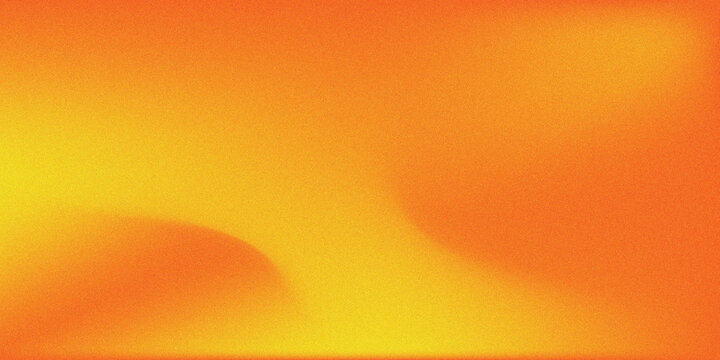 Orange and yellow glowing grainy gradient background with noise texture for poster, header, banner design with copy space and warm tones