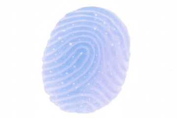 Fingerprint design with transparent background representing digital identity and security in modern technology