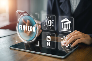 Explore the future of finance with this fintech concept image showcasing digital innovation and...