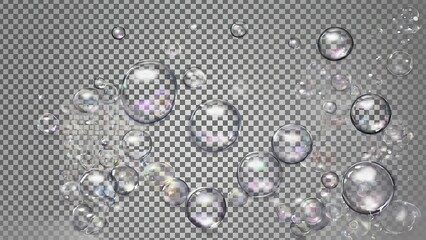 Transparent Water Droplets on Clear Surface Background