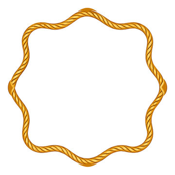 Ornate golden rope border with star shape